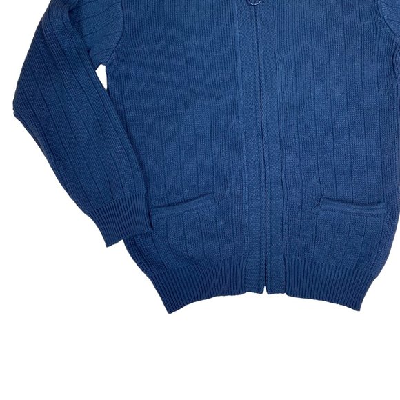 Northern Isles Rib Knit Grandpa Zip Cardigan Kurt Cobain Old Money Sweater-M - Picture 2 of 12